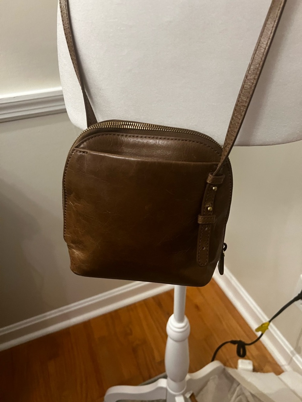 HOBO Brown Leather Crossbody Mini Bag